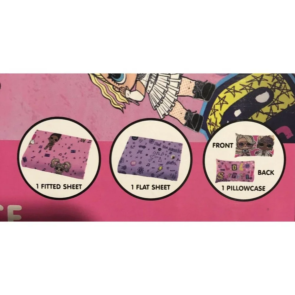 L.O.L Surprise 3‎ Piece Microfiber Twin Sheet Set-